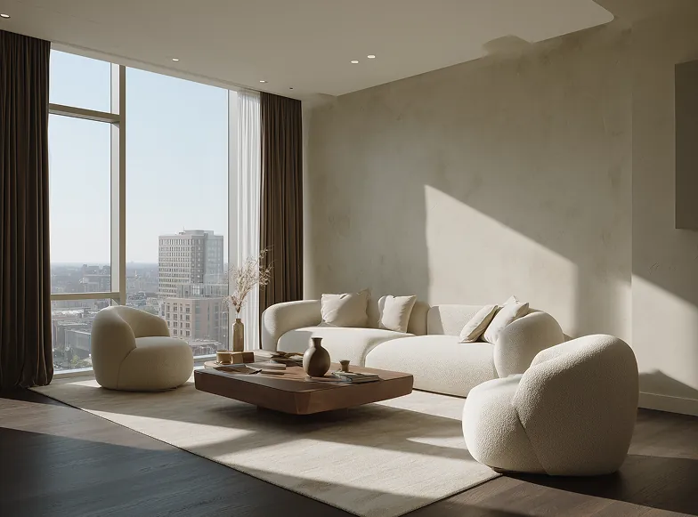 Minimalist luxury in a modern loft.
